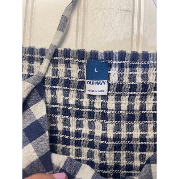 Old Navy Fitted Gingham Twist Front Cami Top Adjustable Straps Size Womens Large - Picture 2 of 7